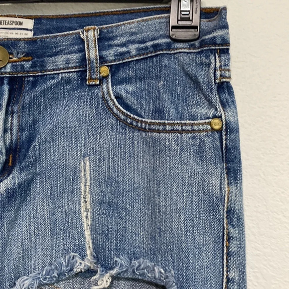 One Teaspoon Awesome Baggies Distressed Jeans Straight Leg Size 28 - Picture 9 of 12